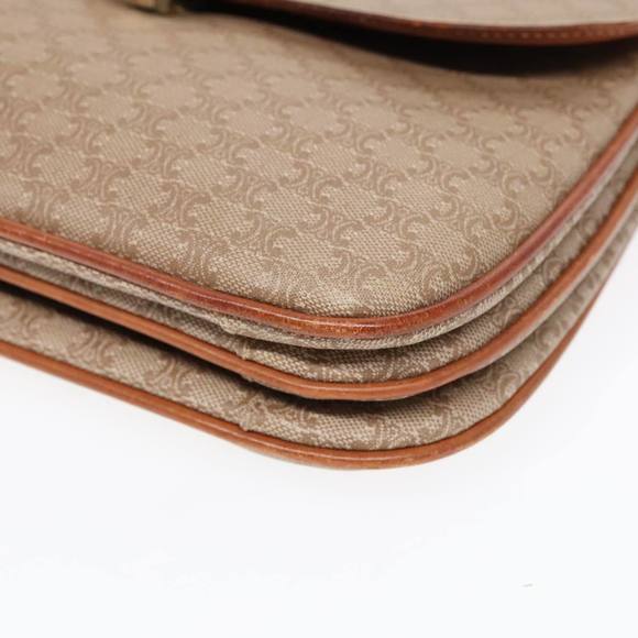 CELINE Macadam Canvas Shoulder Bag Beige Gold Auth 92094 - Picture 14 of 16